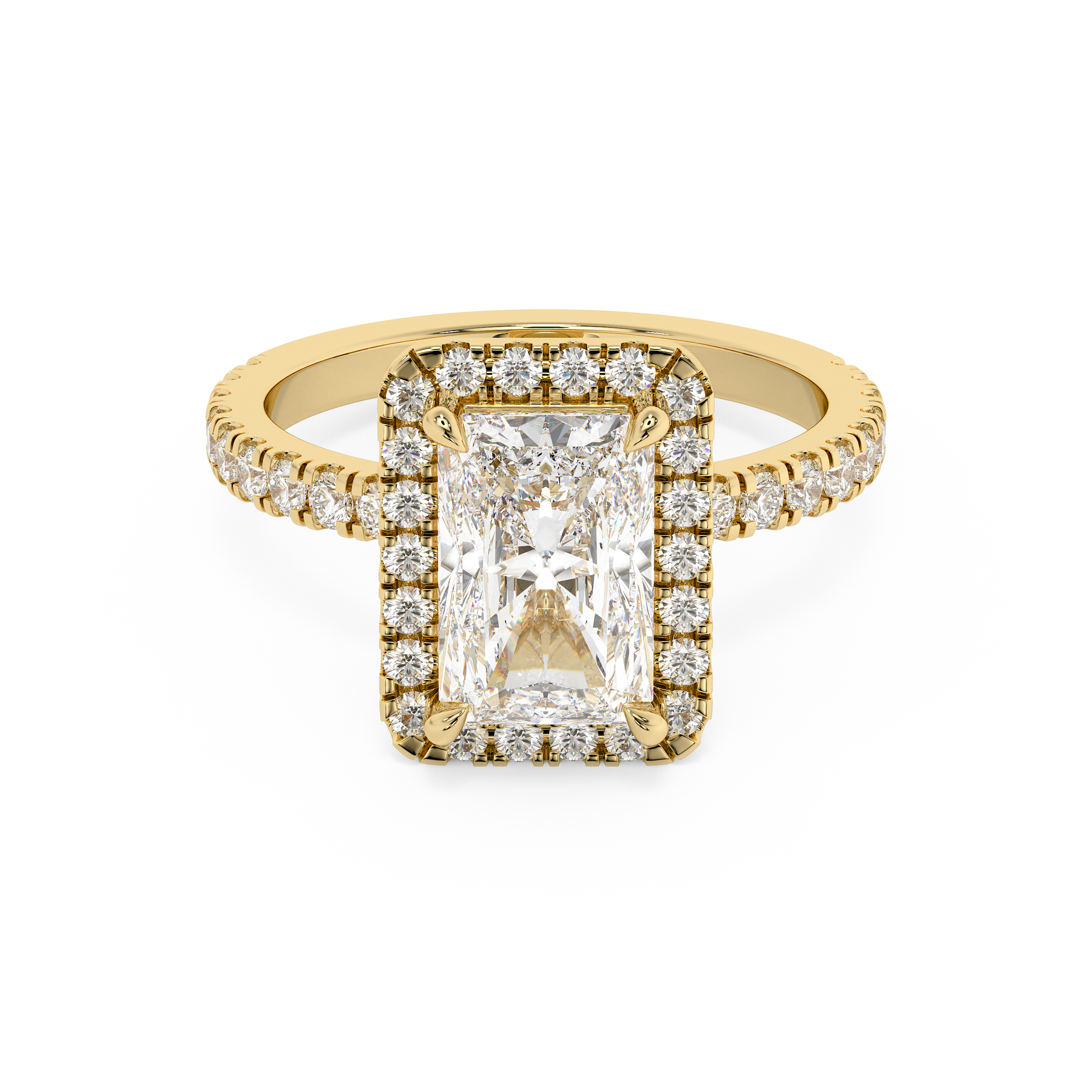 Emerald Solitaire Lab Grown Diamond Engagement Ring
