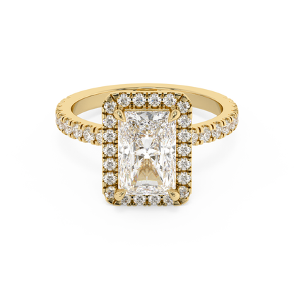 Emerald Solitaire Lab Grown Diamond Engagement Ring
