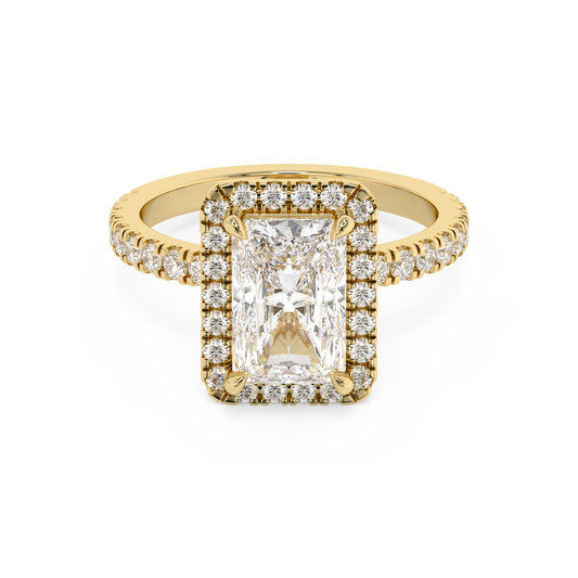 Emerald Solitaire Lab Grown Diamond Engagement Ring
