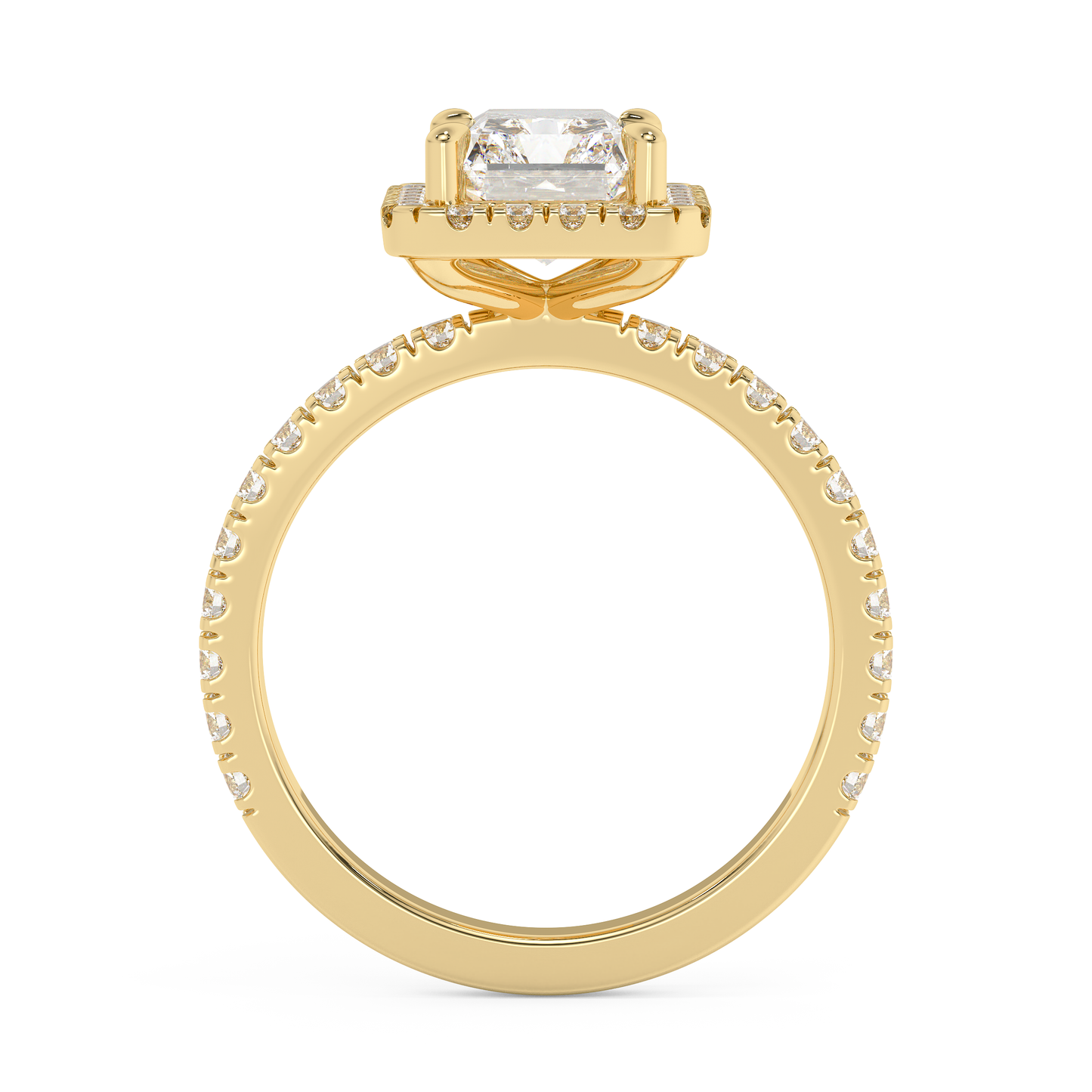 Emerald Solitaire Lab Grown Diamond Engagement Ring
