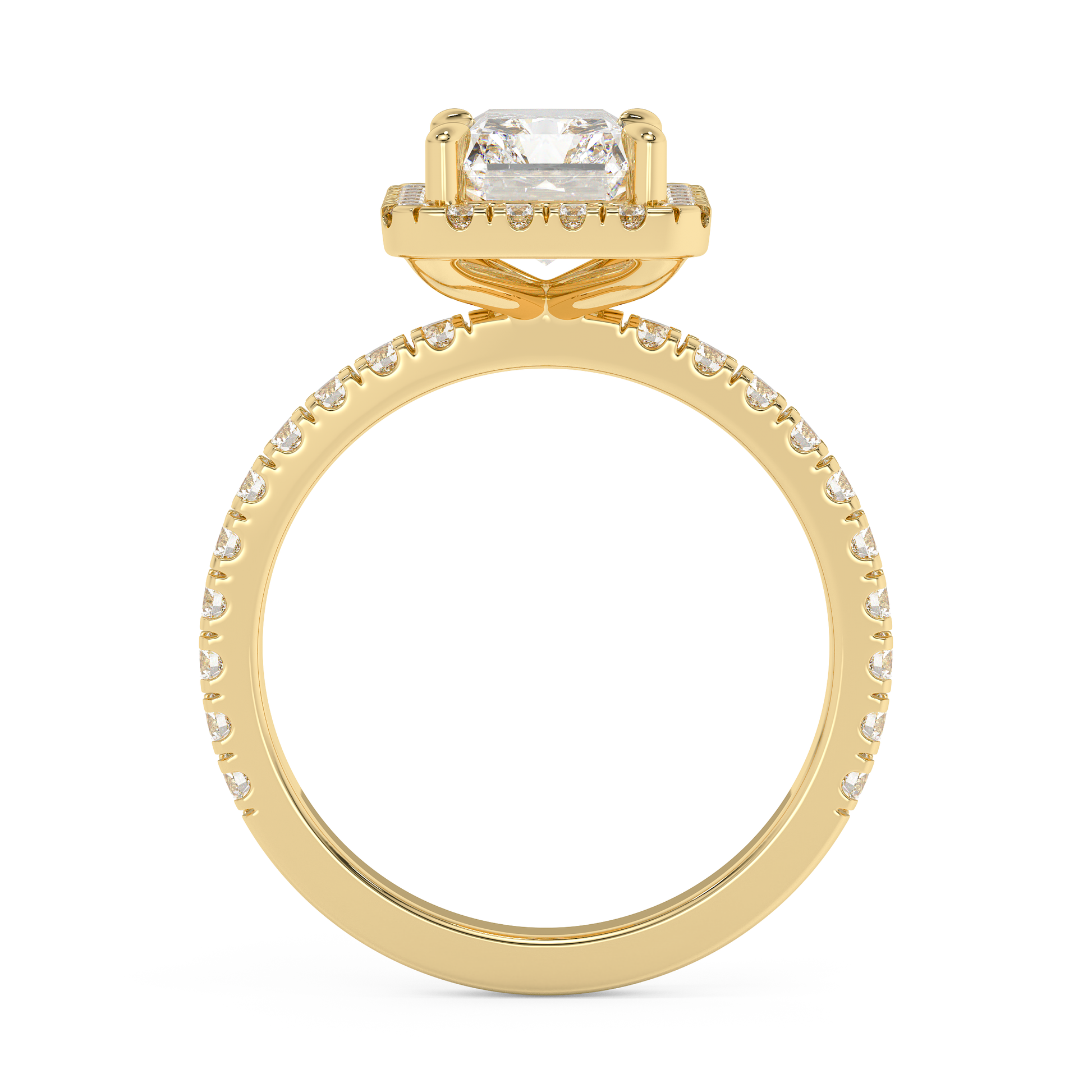 Emerald Solitaire Lab Grown Diamond Engagement Ring