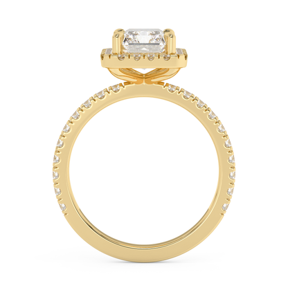 Emerald Solitaire Lab Grown Diamond Engagement Ring