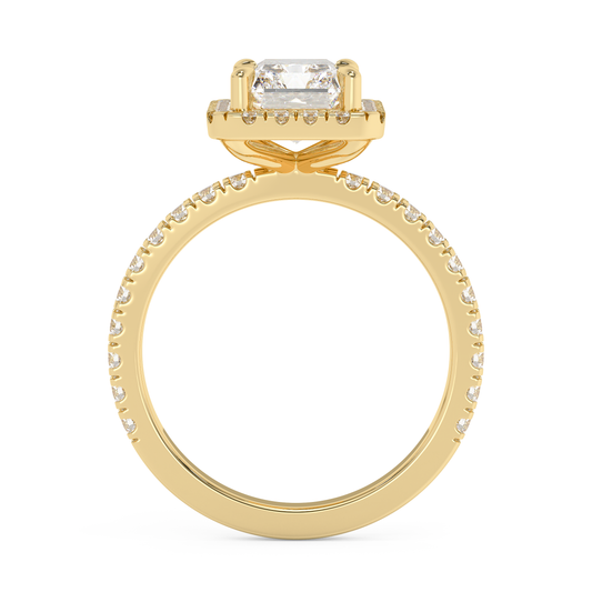 Emerald Solitaire Lab Grown Diamond Engagement Ring