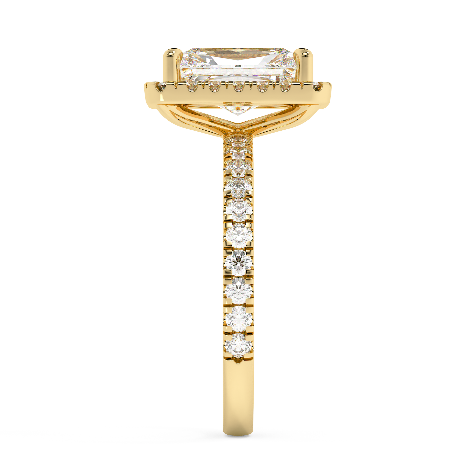 Emerald Solitaire Lab Grown Diamond Engagement Ring