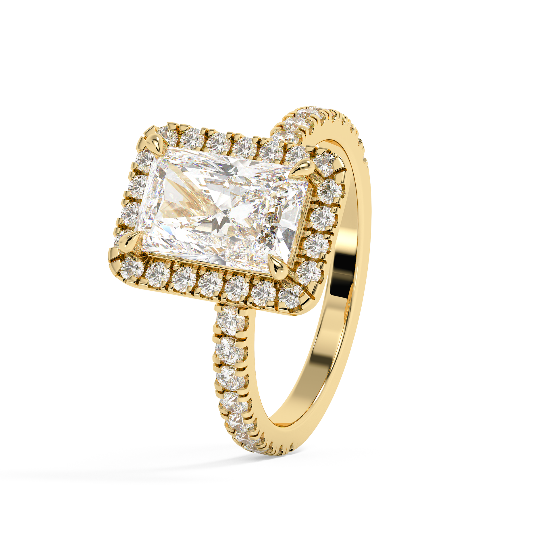 Emerald Solitaire Lab Grown Diamond Engagement Ring