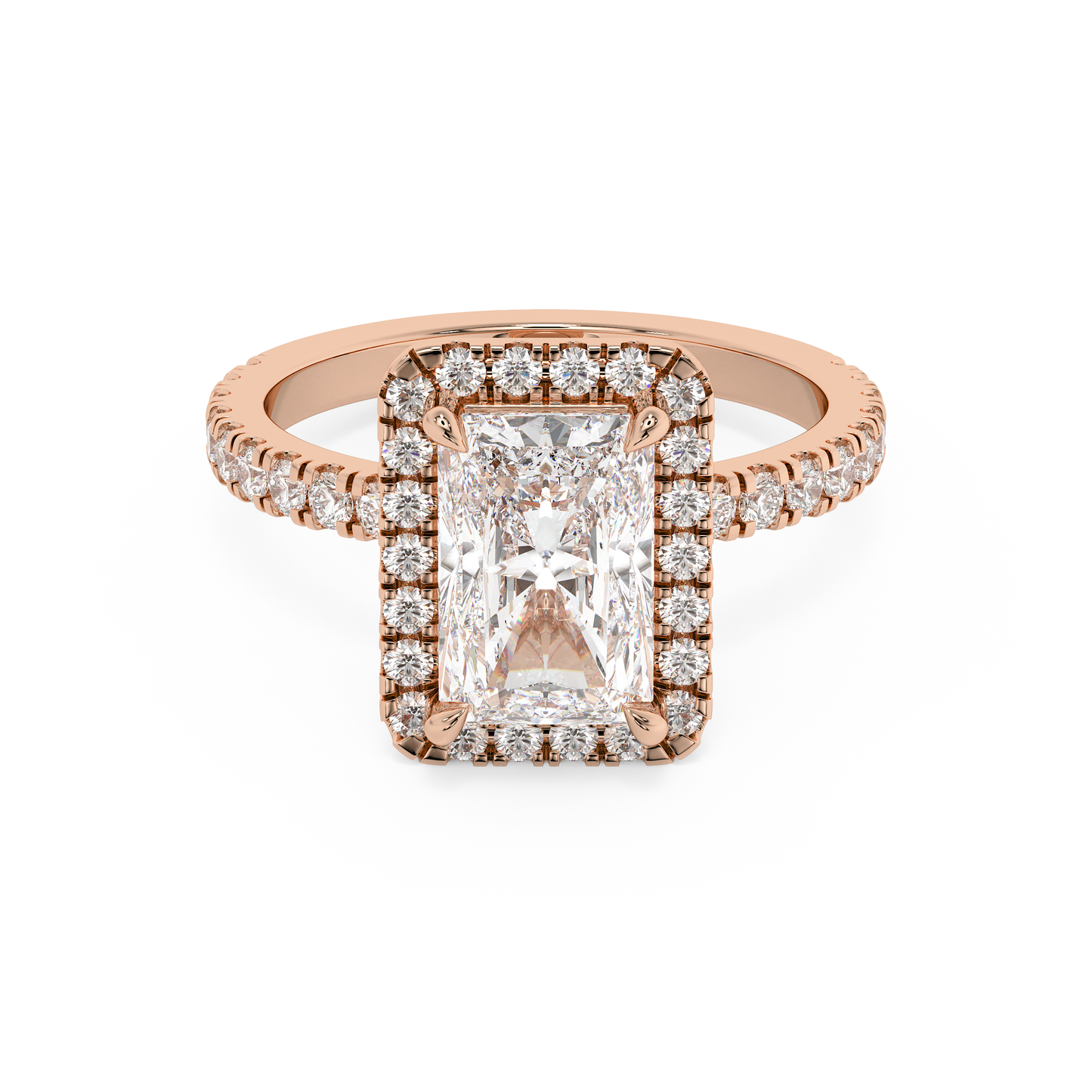 Emerald Solitaire Lab Grown Diamond Engagement Ring
