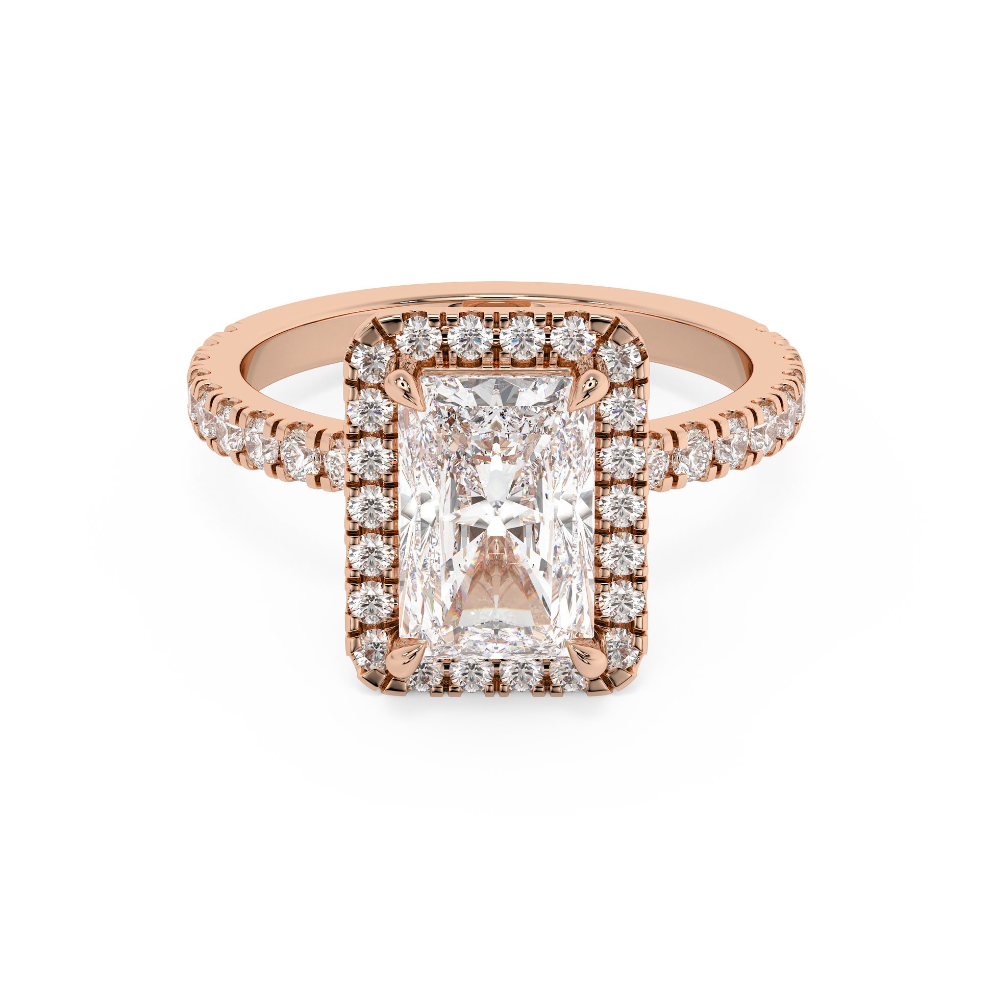 Emerald Solitaire Lab Grown Diamond Engagement Ring