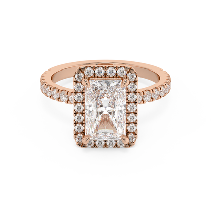 Emerald Solitaire Lab Grown Diamond Engagement Ring