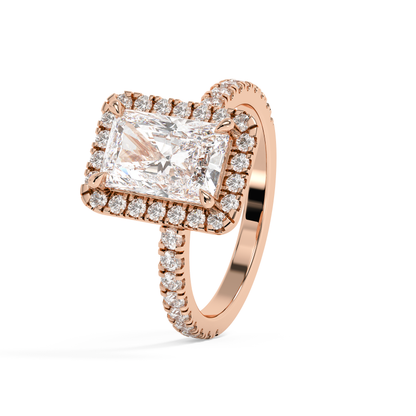Emerald Solitaire Lab Grown Diamond Engagement Ring