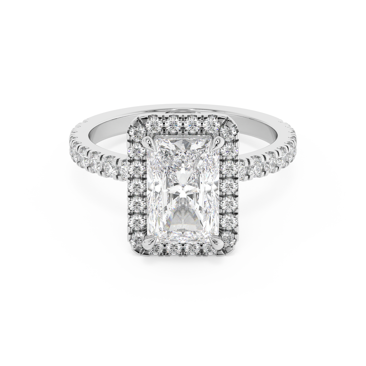 Emerald Solitaire Lab Grown Diamond Engagement Ring