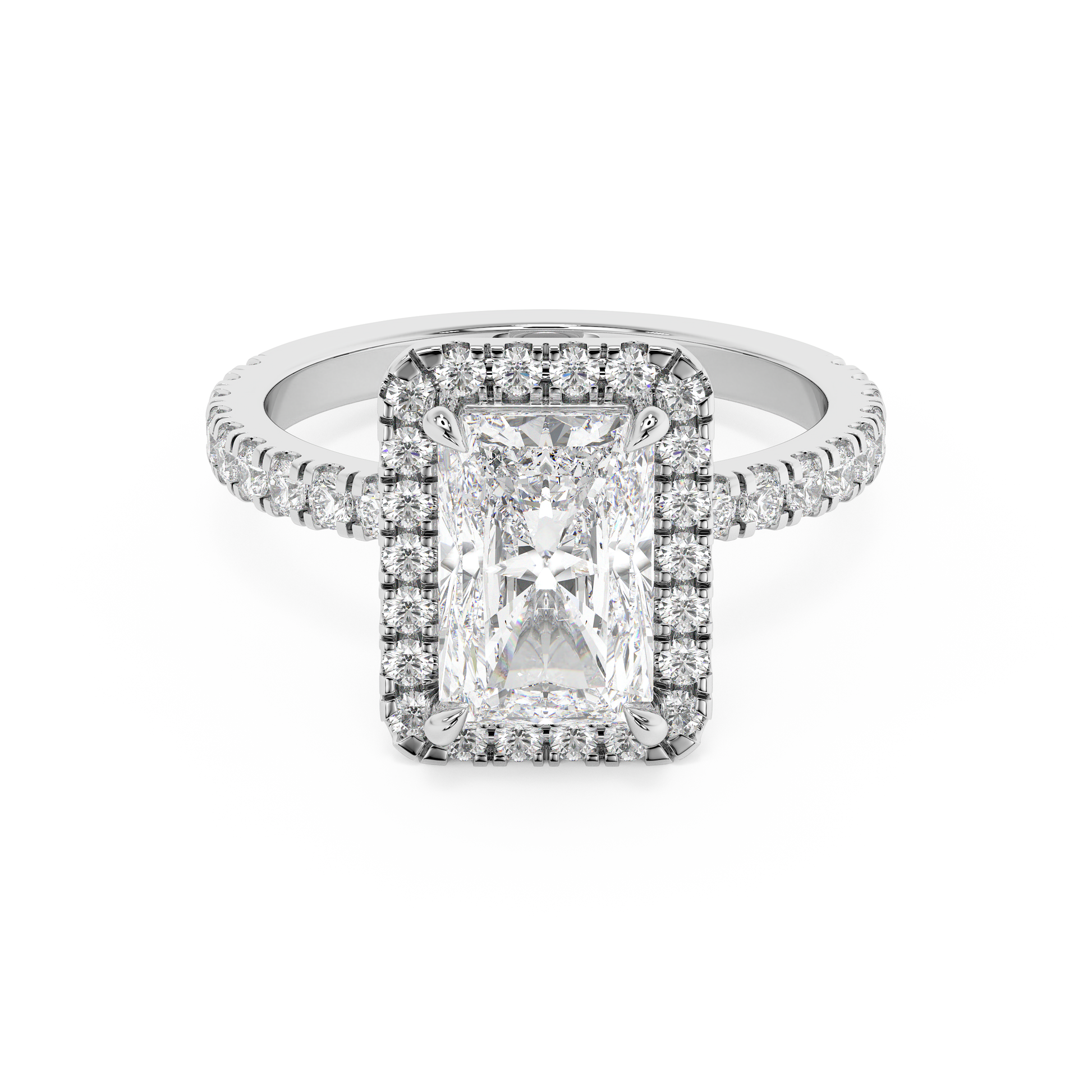 Emerald Solitaire Lab Grown Diamond Engagement Ring