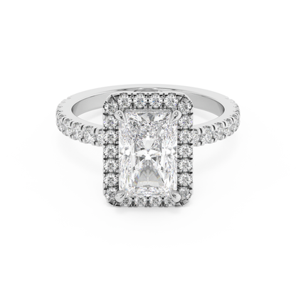 Emerald Solitaire Lab Grown Diamond Engagement Ring
