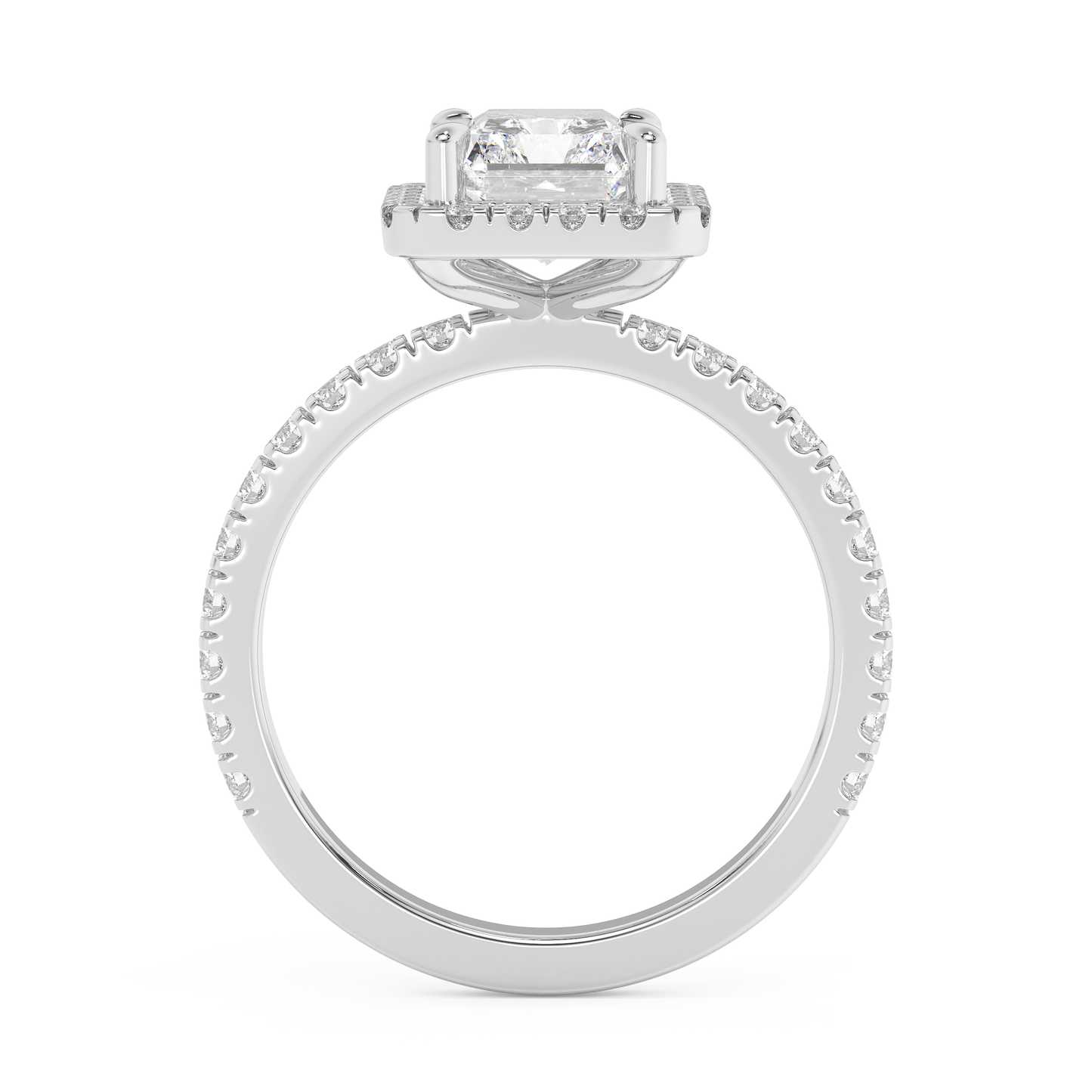 Emerald Solitaire Lab Grown Diamond Engagement Ring