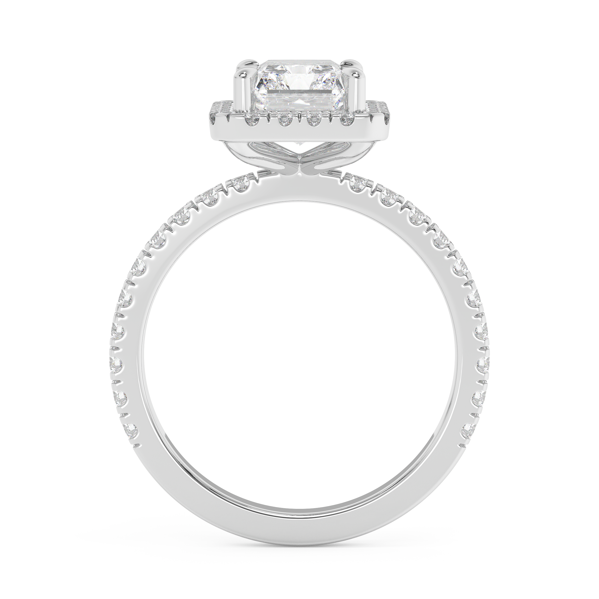 Emerald Solitaire Lab Grown Diamond Engagement Ring