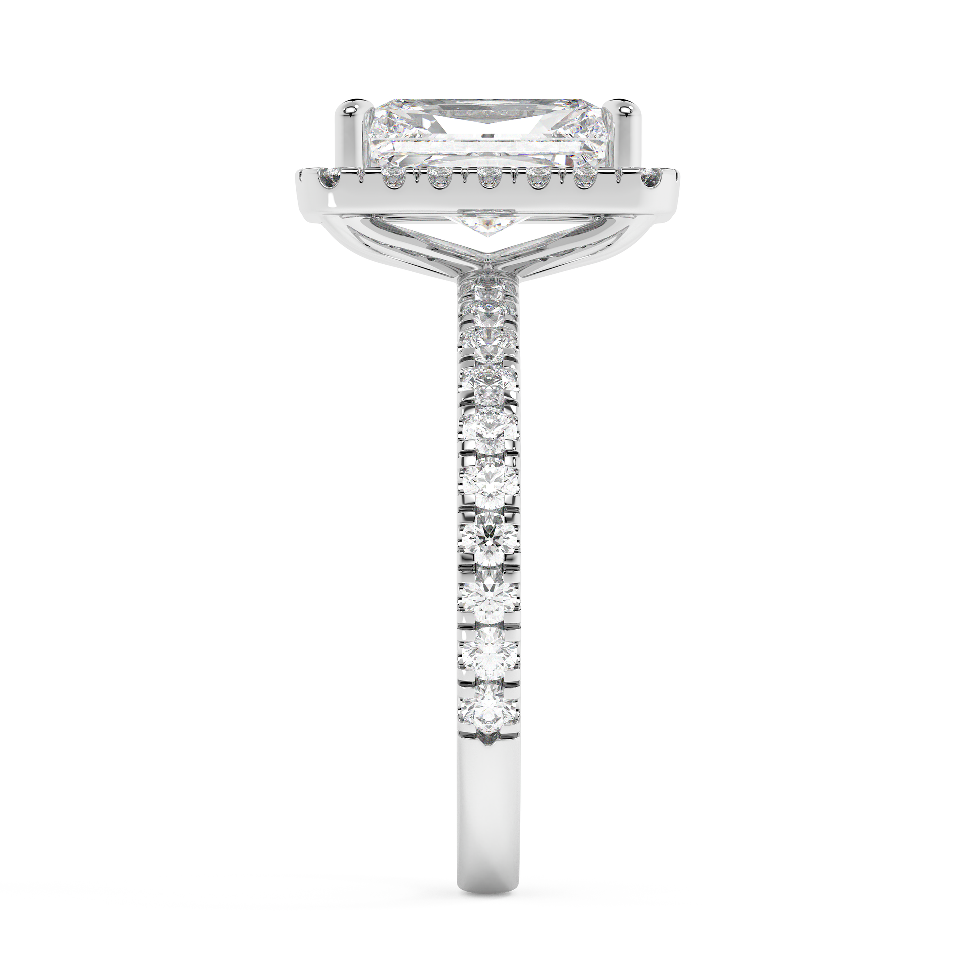 Emerald Solitaire Lab Grown Diamond Engagement Ring