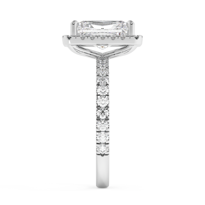 Emerald Solitaire Lab Grown Diamond Engagement Ring