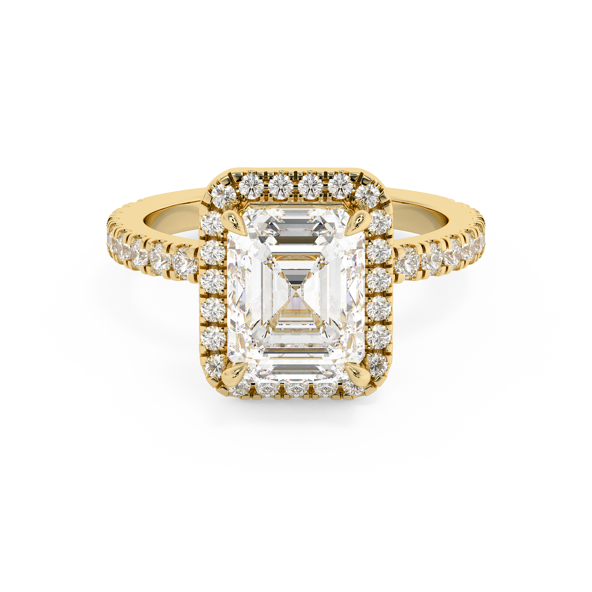 Emerald Solitaire Lab Grown Diamond Engagement Ring
