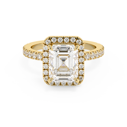 Emerald Solitaire Lab Grown Diamond Engagement Ring