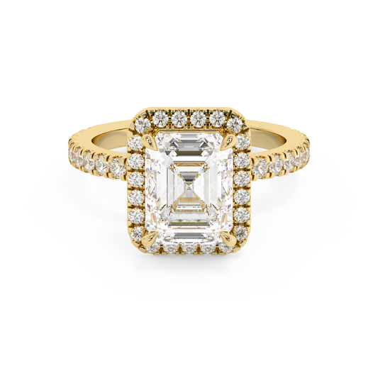 Emerald Solitaire Lab Grown Diamond Engagement Ring