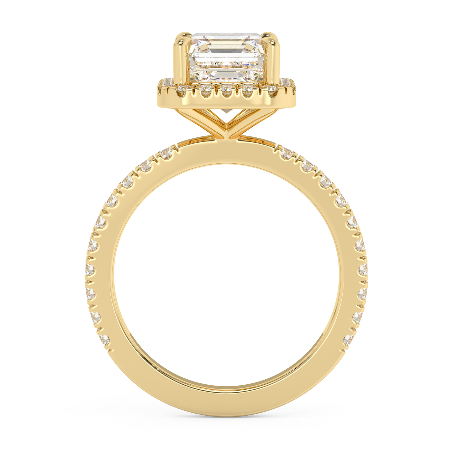 Emerald Solitaire Lab Grown Diamond Engagement Ring