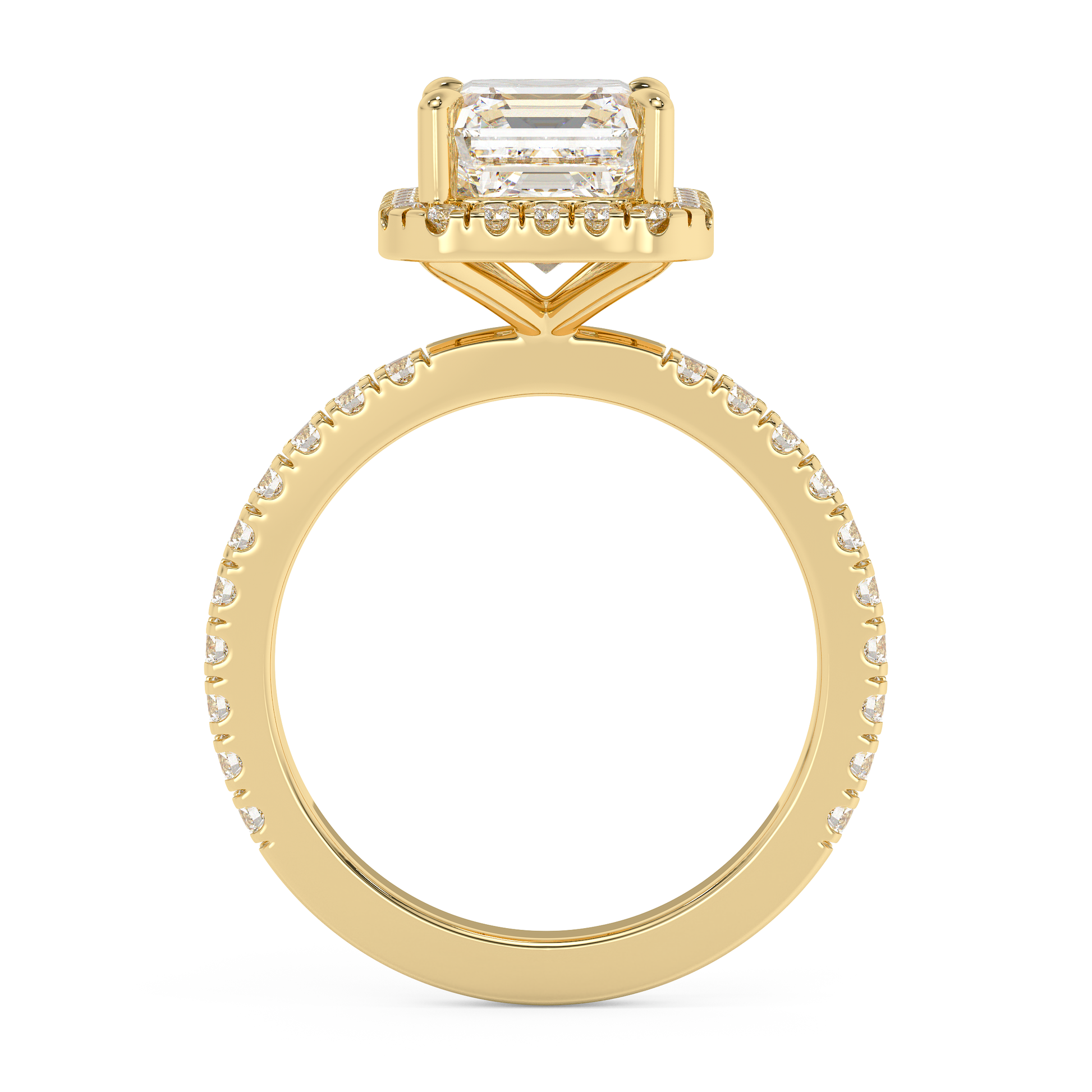 Emerald Solitaire Lab Grown Diamond Engagement Ring