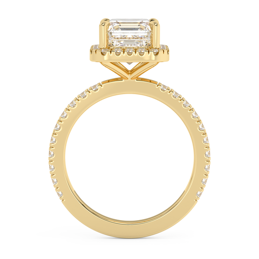 Emerald Solitaire Lab Grown Diamond Engagement Ring