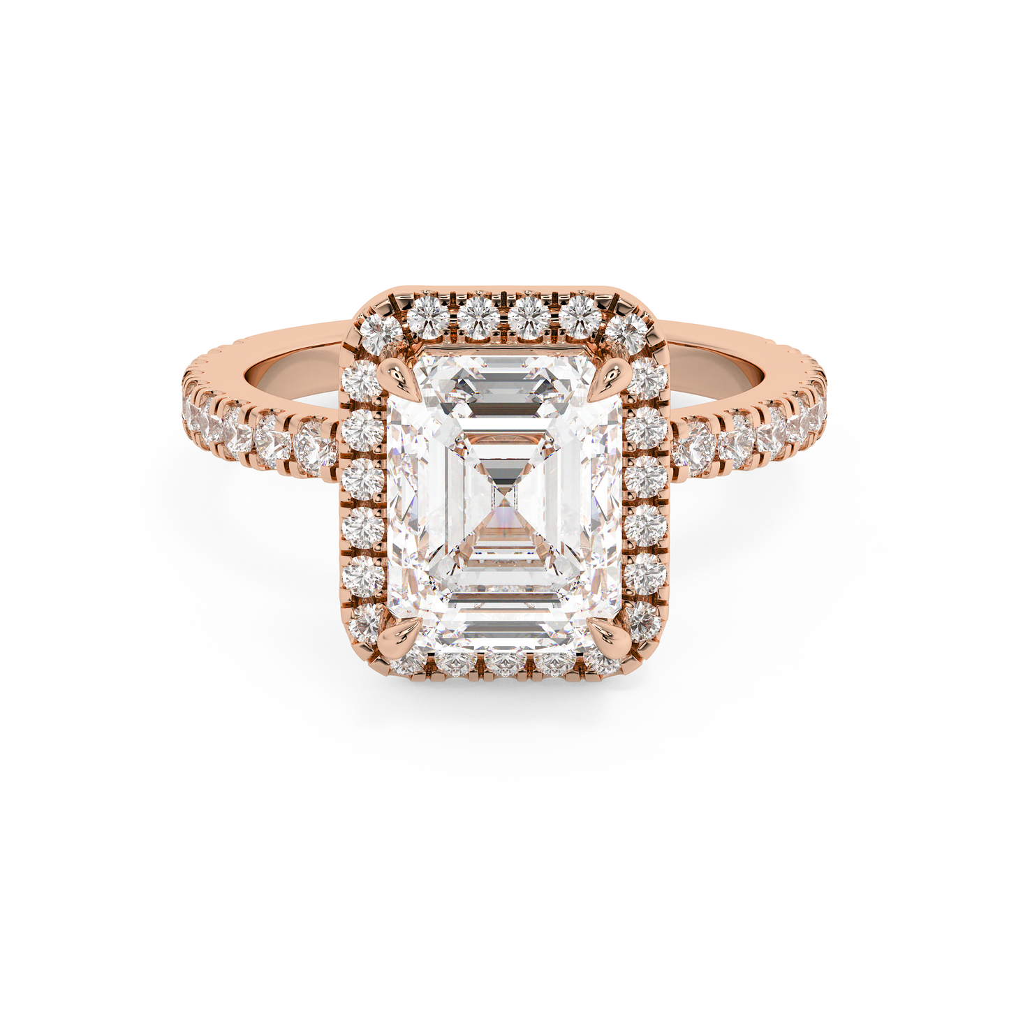 Emerald Solitaire Lab Grown Diamond Engagement Ring