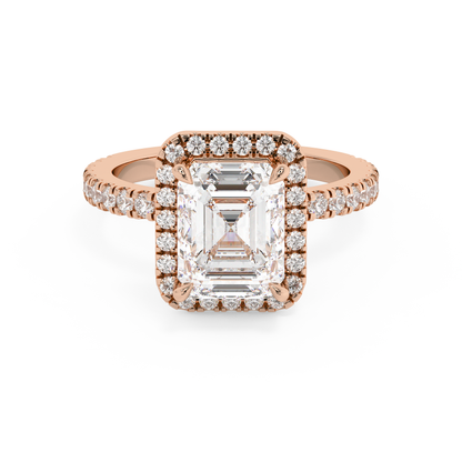 Emerald Solitaire Lab Grown Diamond Engagement Ring