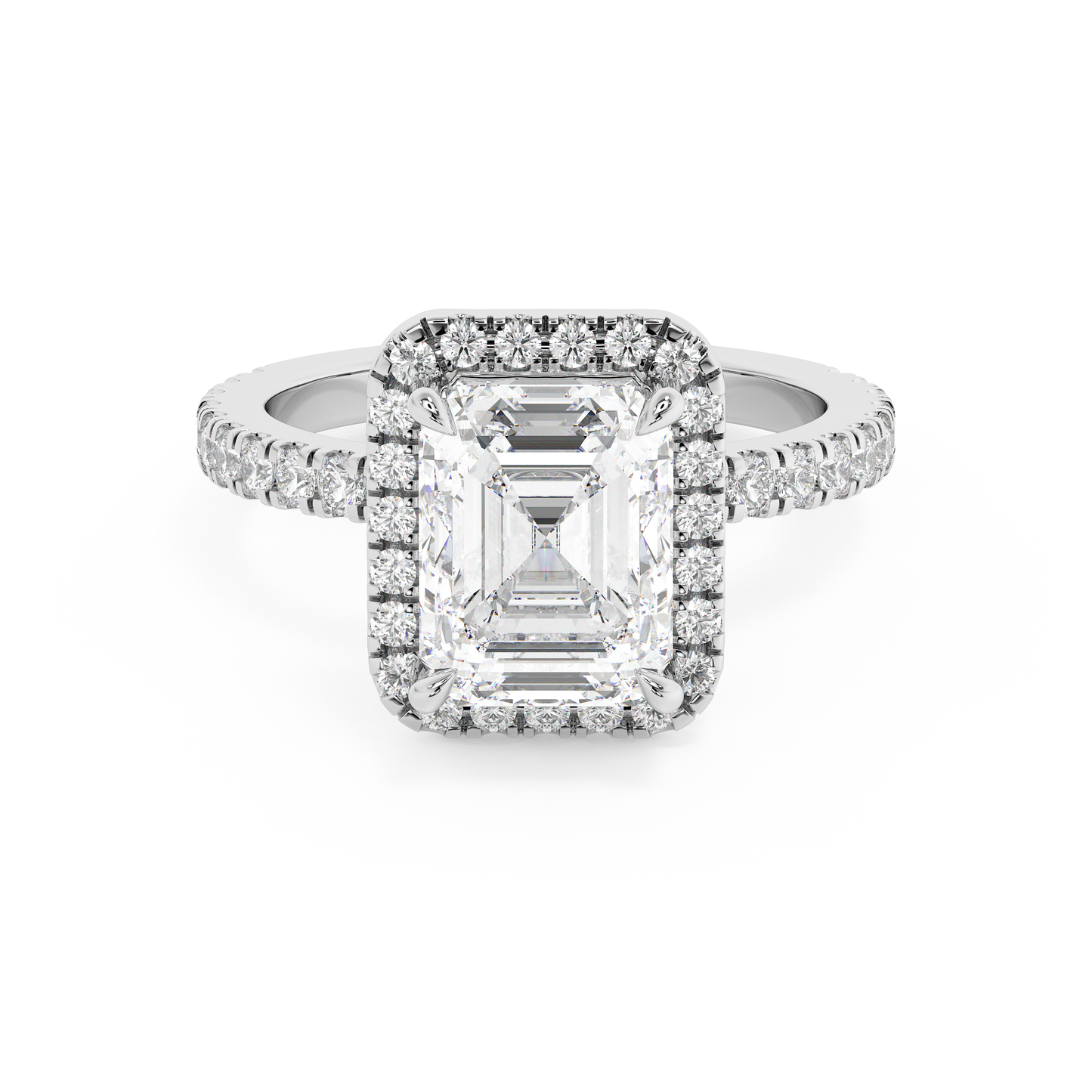 Emerald Solitaire Lab Grown Diamond Engagement Ring