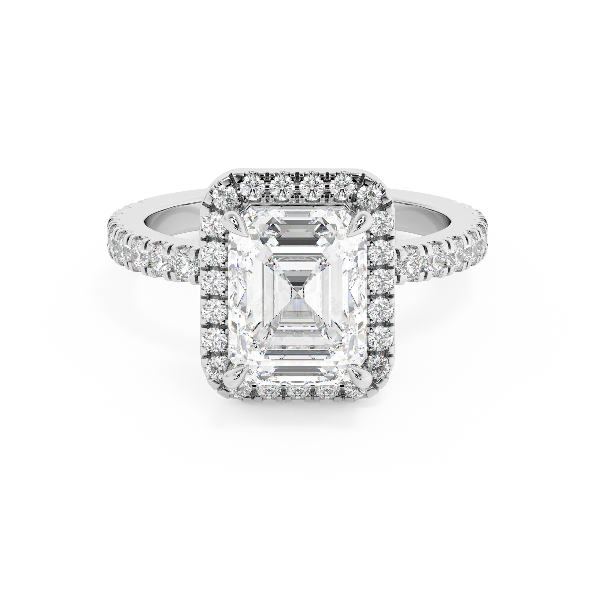 Emerald Solitaire Lab Grown Diamond Engagement Ring