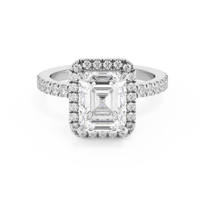Emerald Solitaire Lab Grown Diamond Engagement Ring