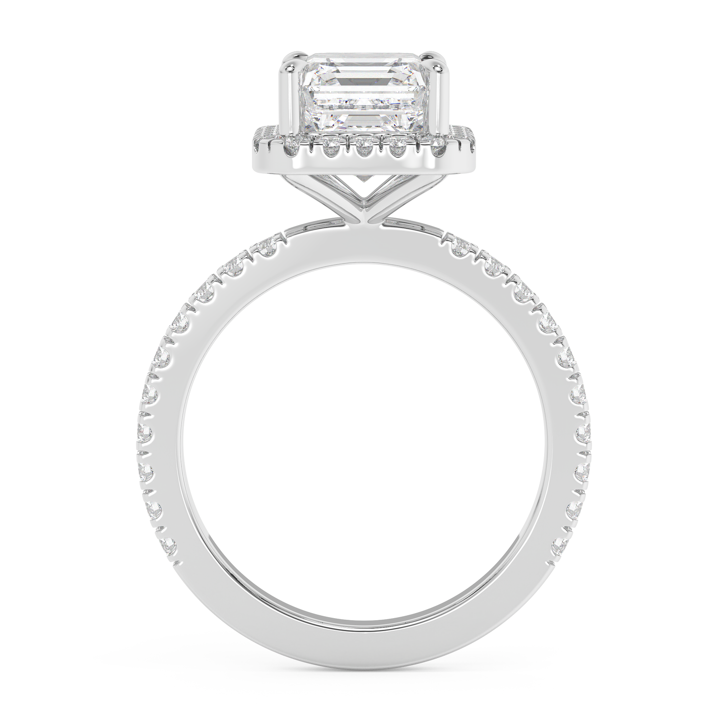 Emerald Solitaire Lab Grown Diamond Engagement Ring