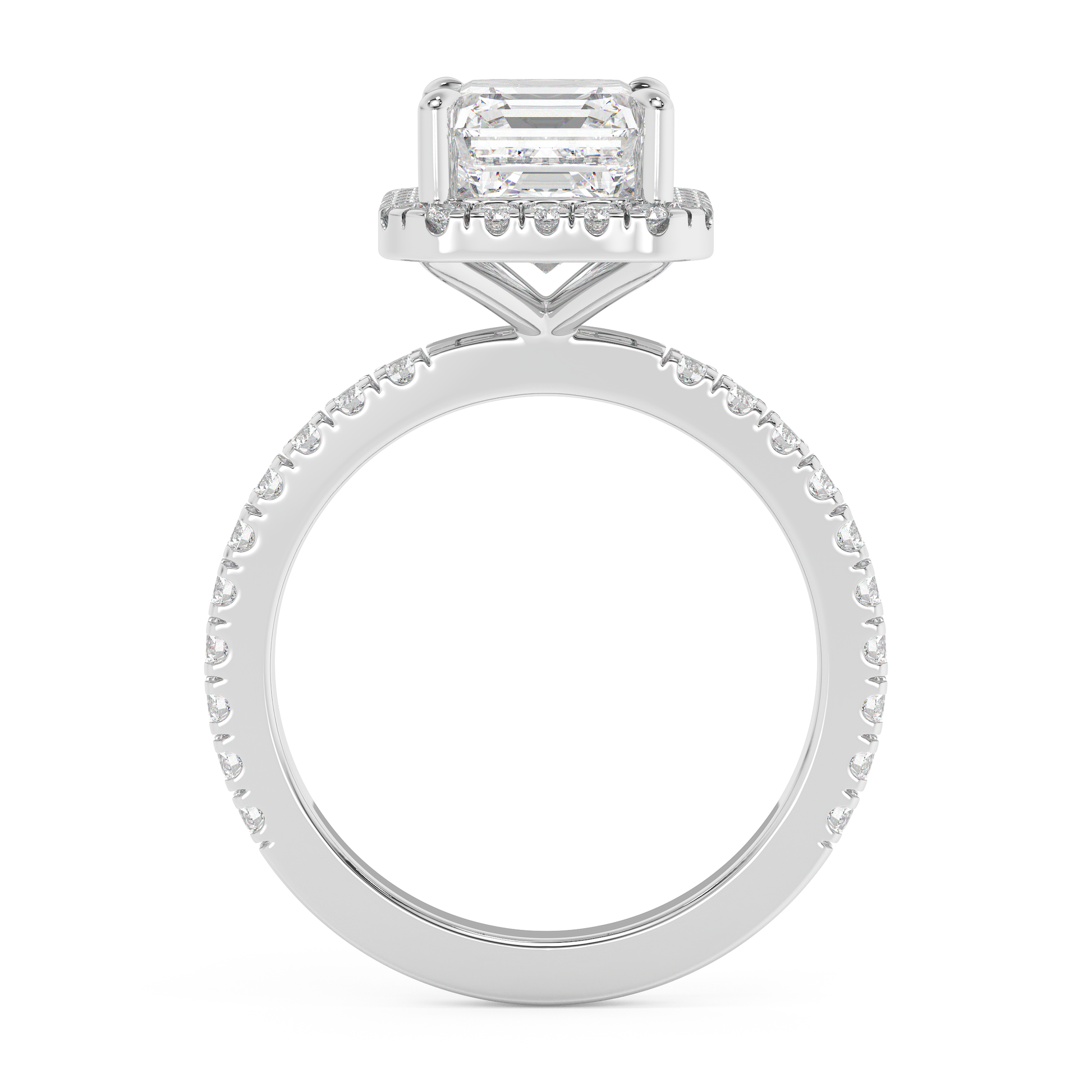 Emerald Solitaire Lab Grown Diamond Engagement Ring