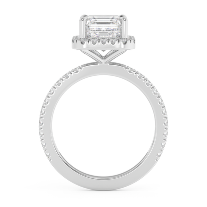 Emerald Solitaire Lab Grown Diamond Engagement Ring