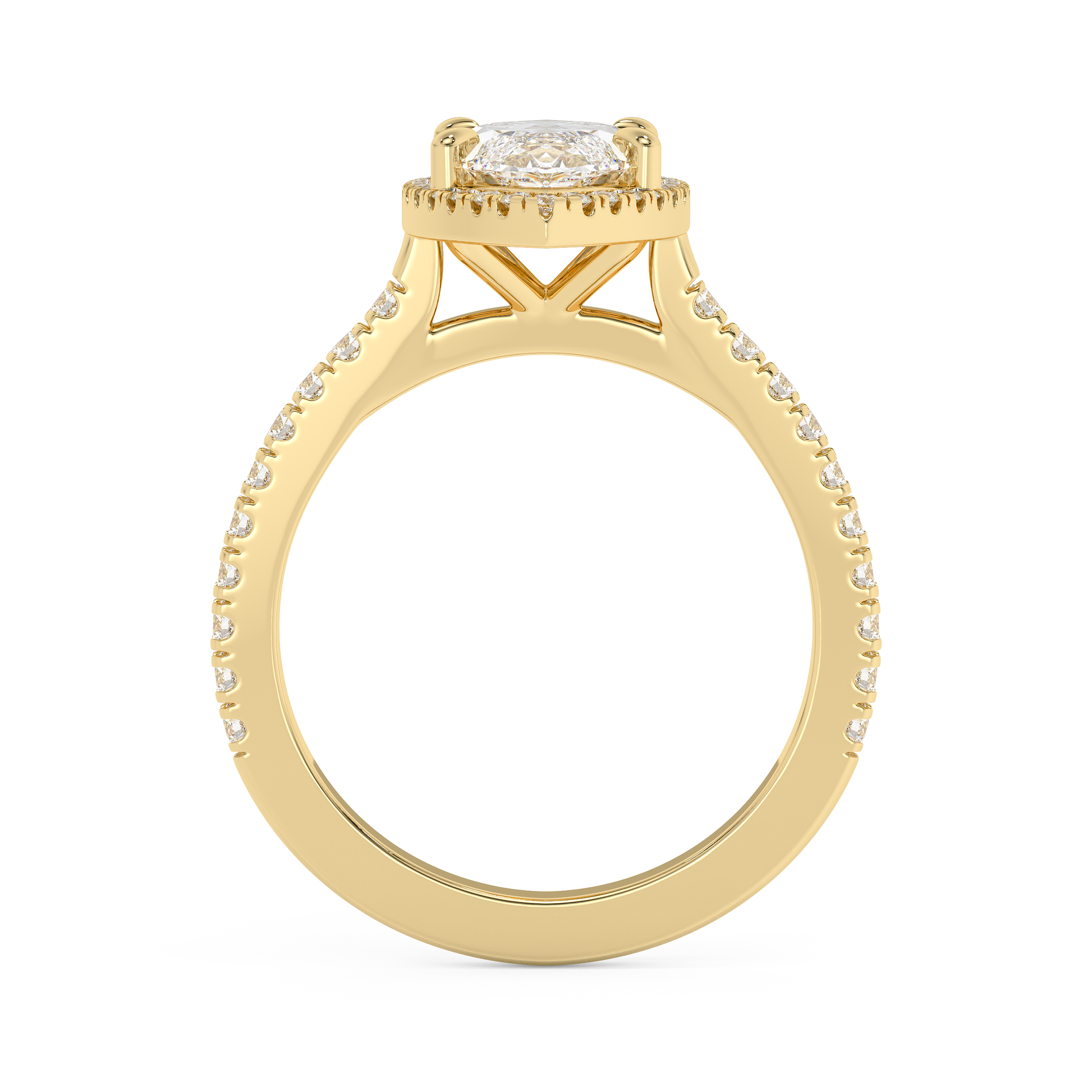 Emerald Solitaire Lab Grown Diamond Engagement Ring