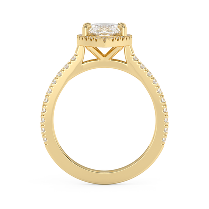 Emerald Solitaire Lab Grown Diamond Engagement Ring