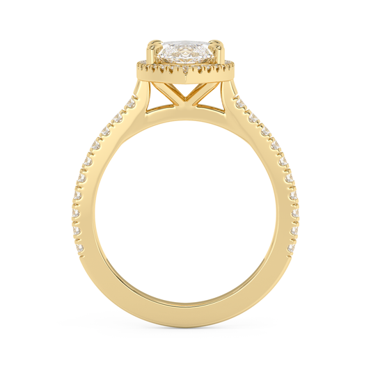 Emerald Solitaire Lab Grown Diamond Engagement Ring