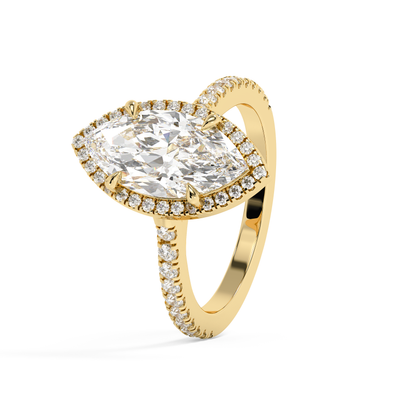 Emerald Solitaire Lab Grown Diamond Engagement Ring