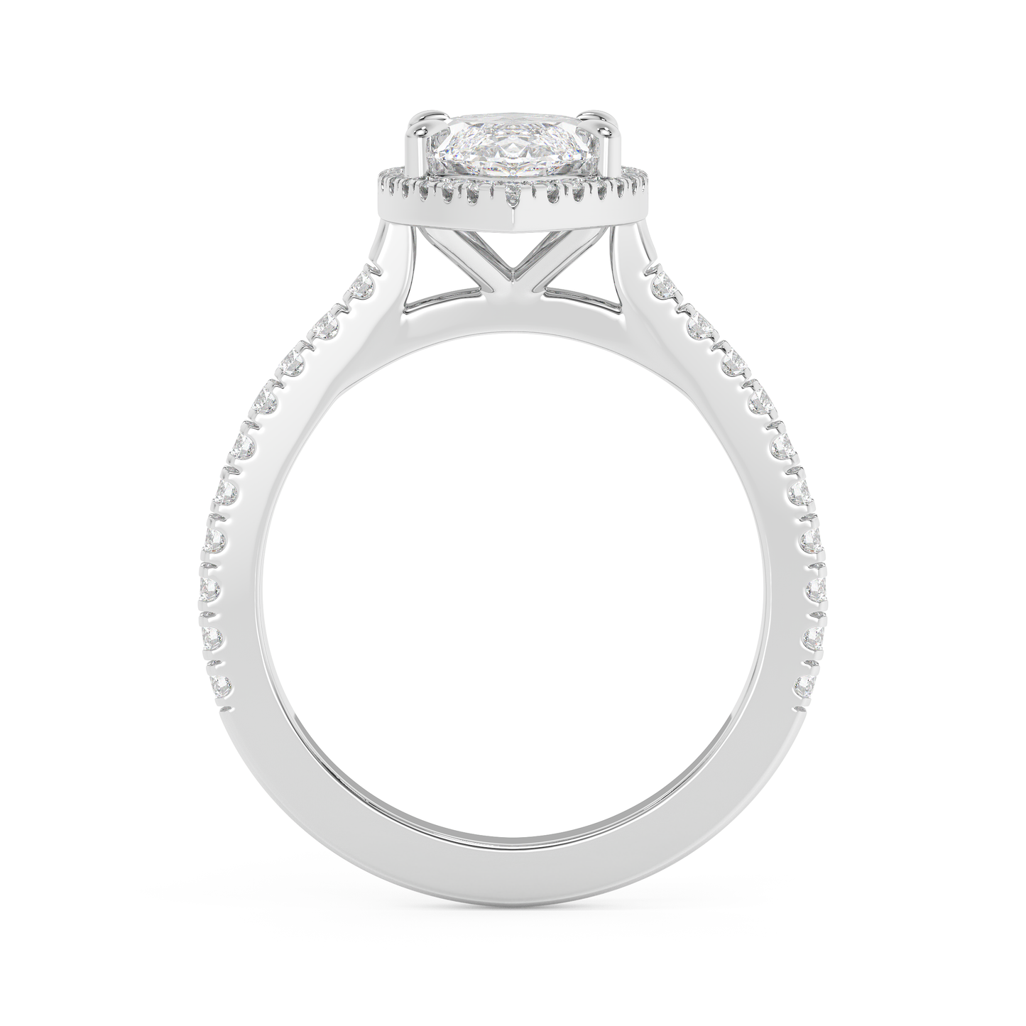 Emerald Solitaire Lab Grown Diamond Engagement Ring