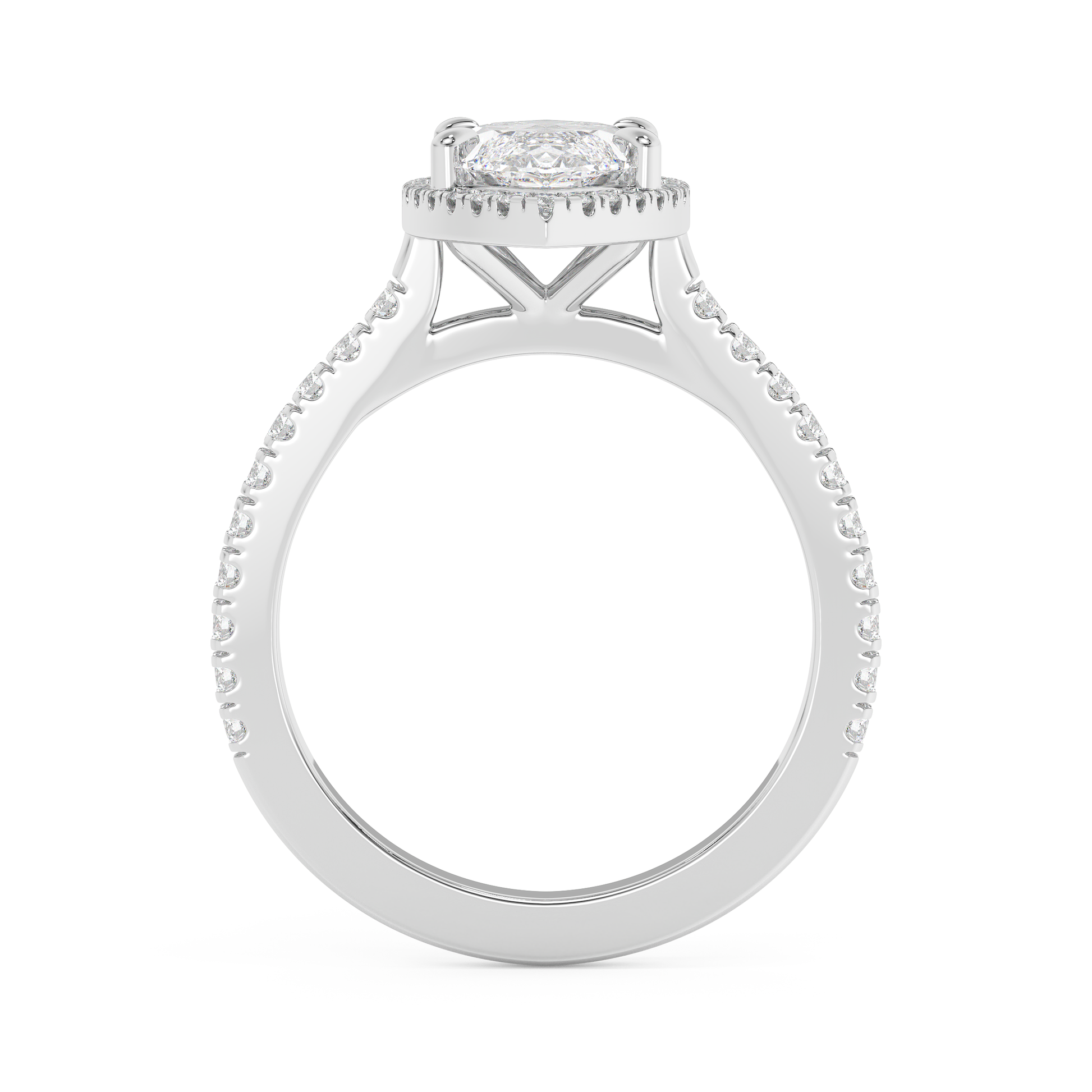 Emerald Solitaire Lab Grown Diamond Engagement Ring