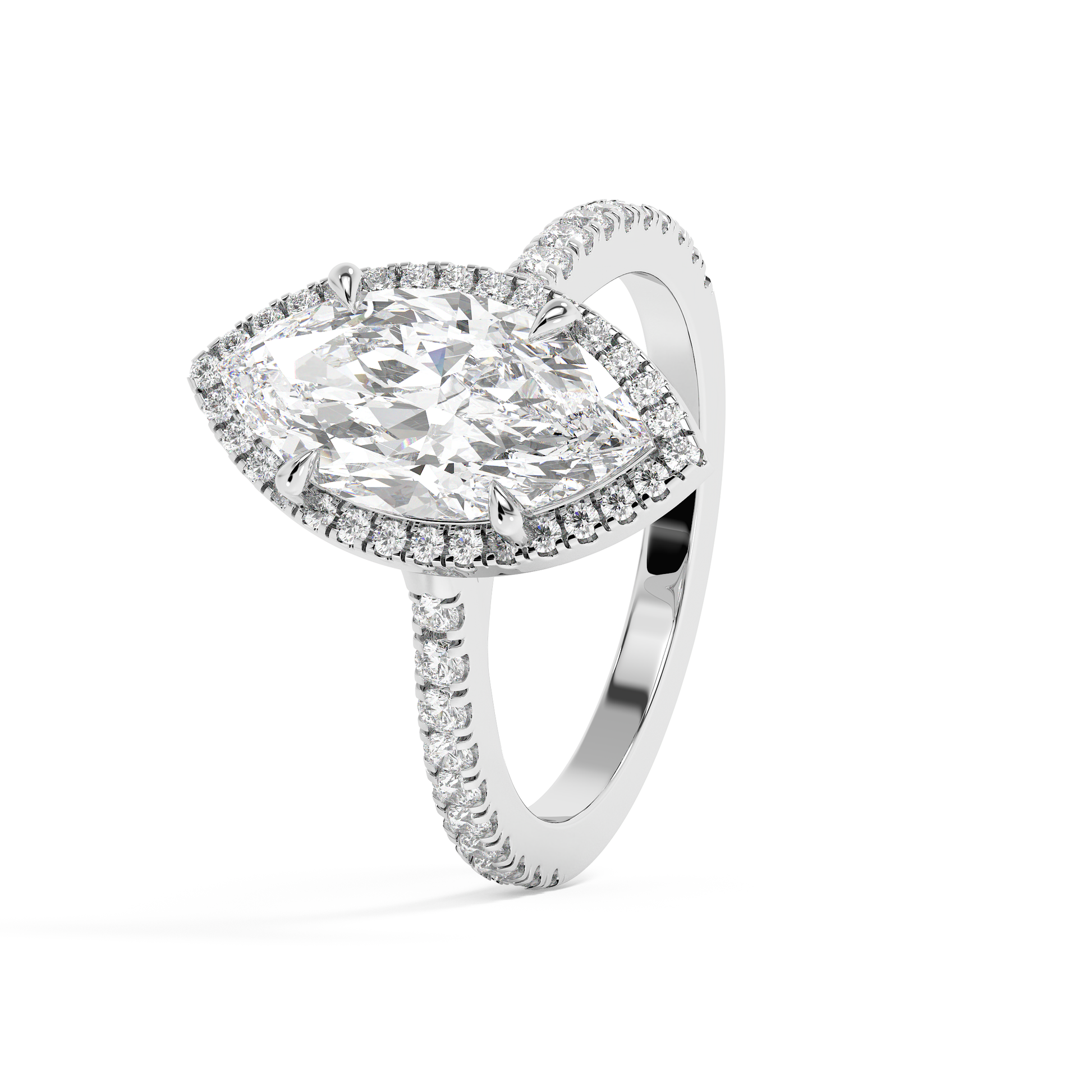 Emerald Solitaire Lab Grown Diamond Engagement Ring