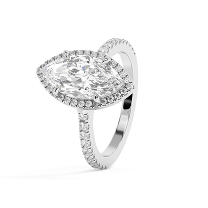 Emerald Solitaire Lab Grown Diamond Engagement Ring