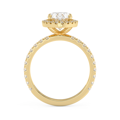 Emerald Solitaire Lab Grown Diamond Engagement Ring