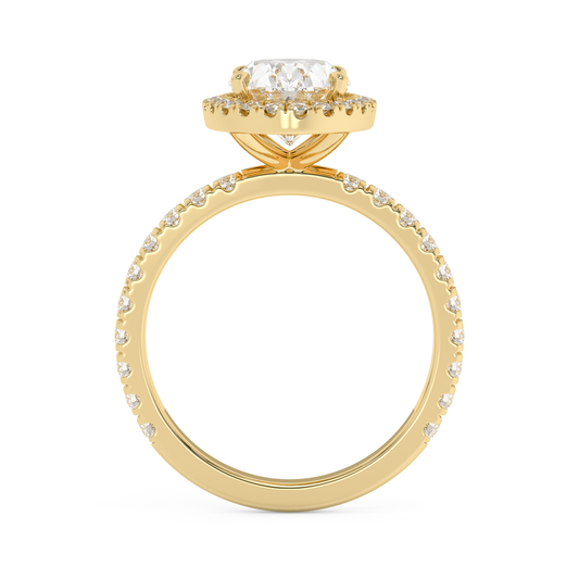 Emerald Solitaire Lab Grown Diamond Engagement Ring