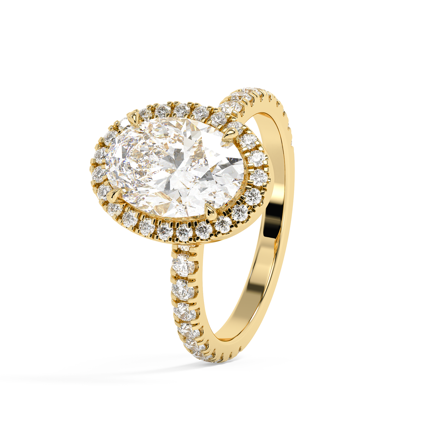 Emerald Solitaire Lab Grown Diamond Engagement Ring