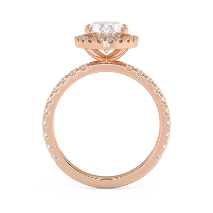 Emerald Solitaire Lab Grown Diamond Engagement Ring