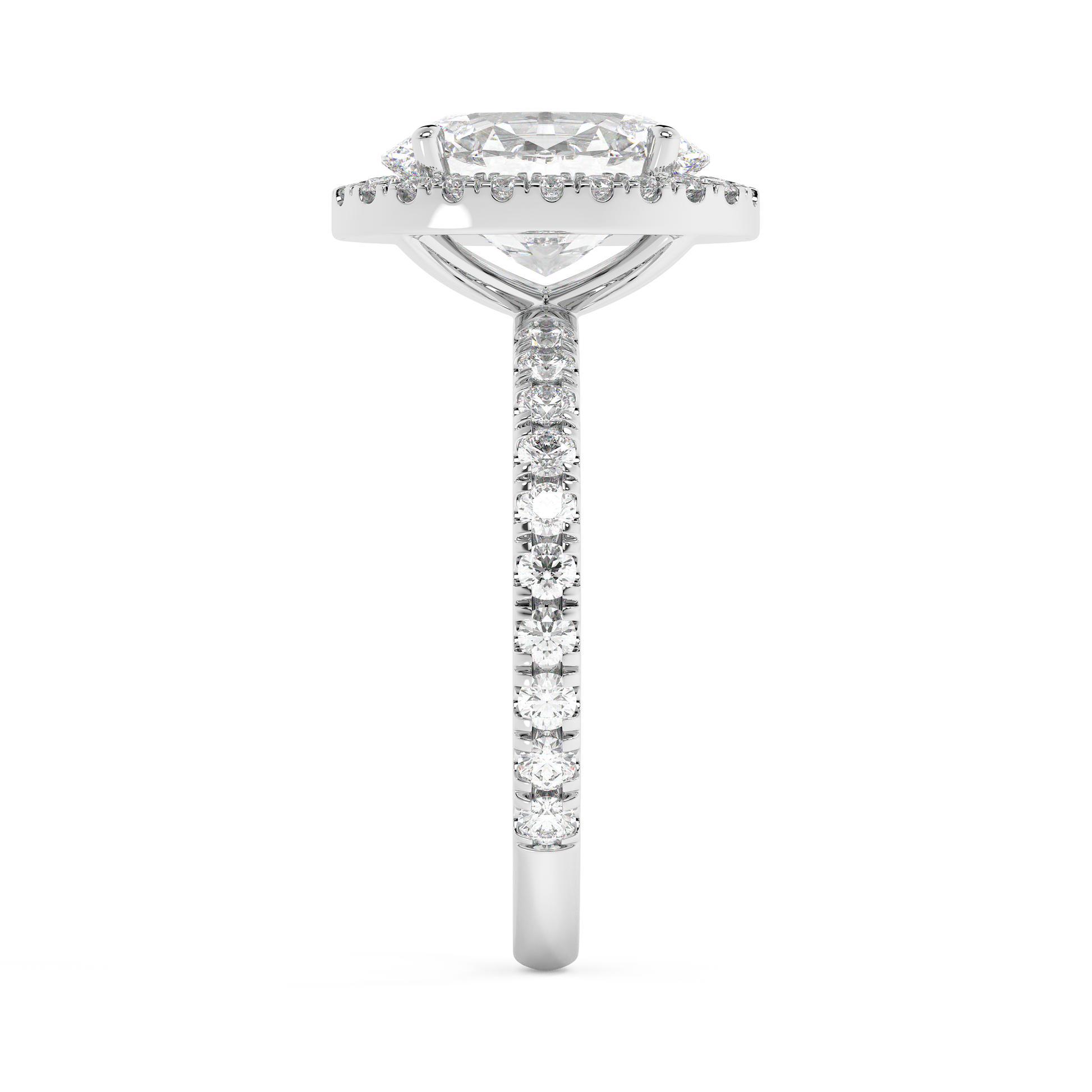Emerald Solitaire Lab Grown Diamond Engagement Ring