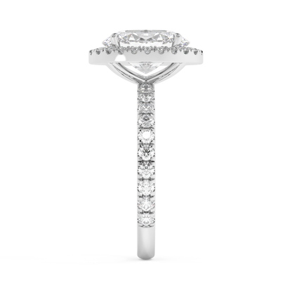 Emerald Solitaire Lab Grown Diamond Engagement Ring