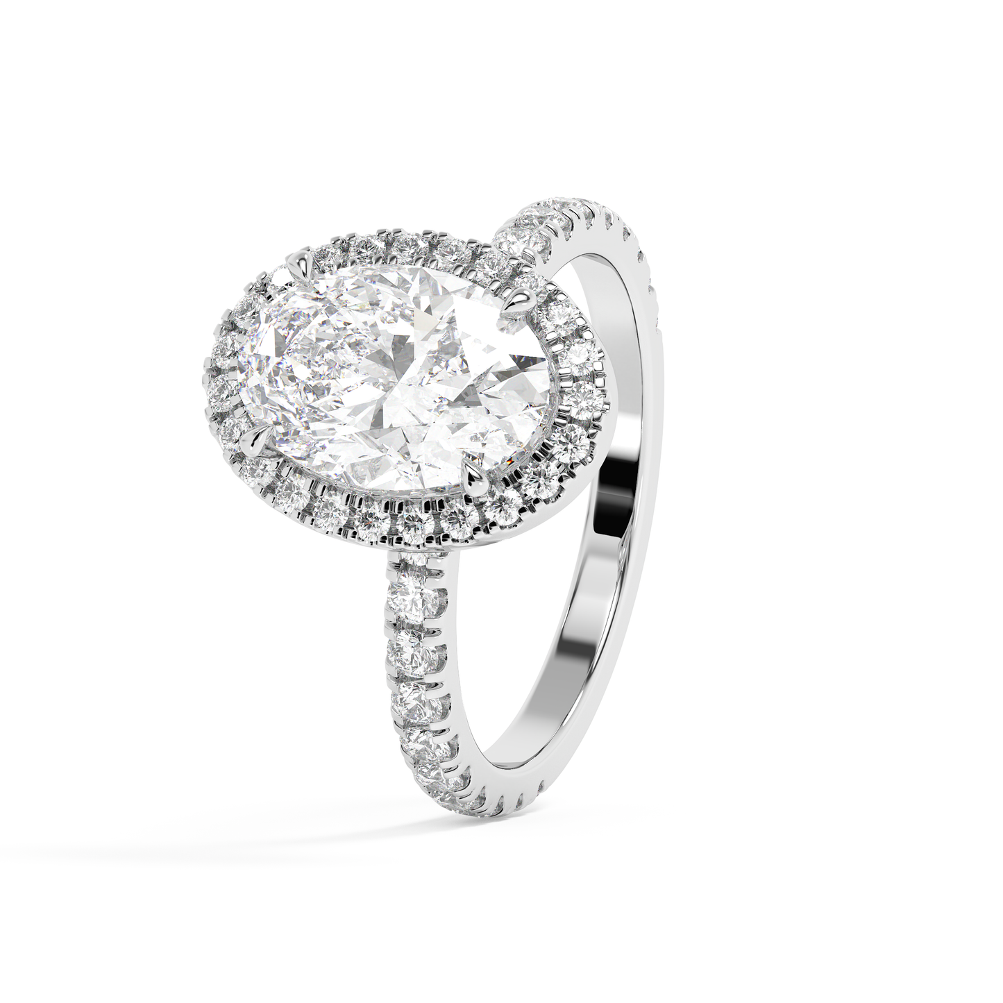 Emerald Solitaire Lab Grown Diamond Engagement Ring