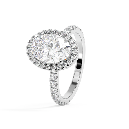 Emerald Solitaire Lab Grown Diamond Engagement Ring